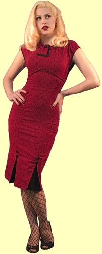 Daddy O's Stop Staring Red & Black Polka Dot Bombshell Dress Daddy O's Stop Staring Red & Black Polka Dot Bombshell Dress